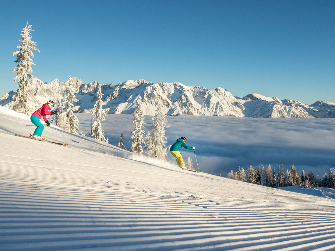 Skifahren auf perfekten Pisten